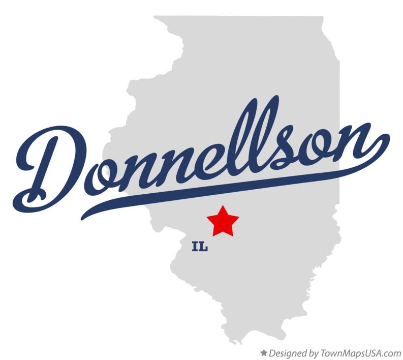 Map of Donnellson, IL, Illinois