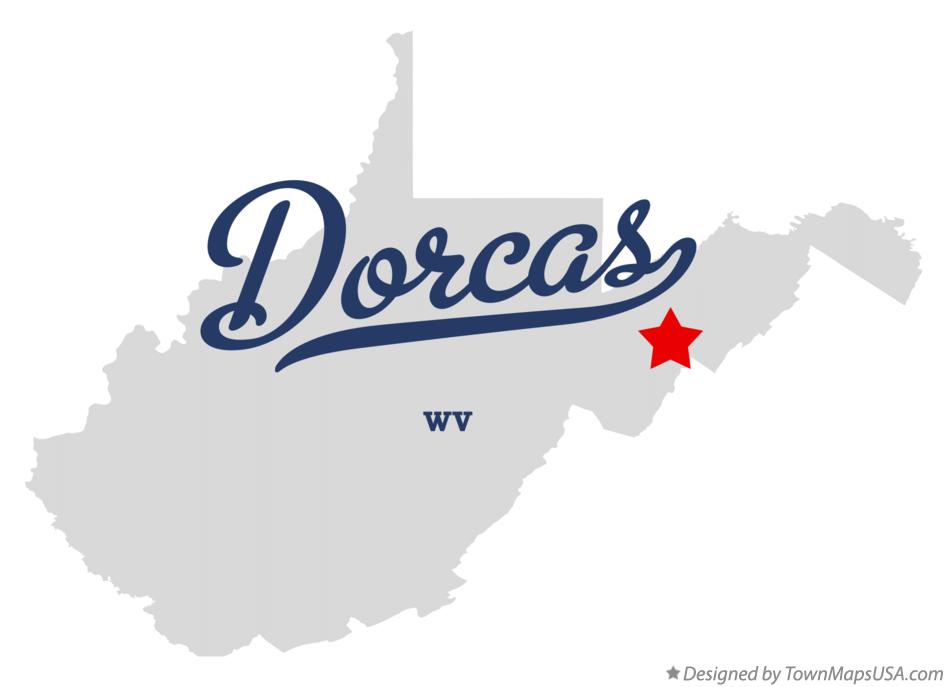 Map of Dorcas, WV, West Virginia