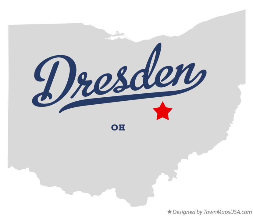 Map of Dresden, OH, Ohio