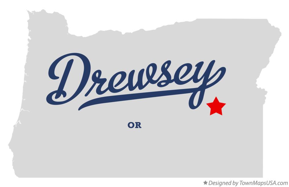 Map of Drewsey, OR, Oregon