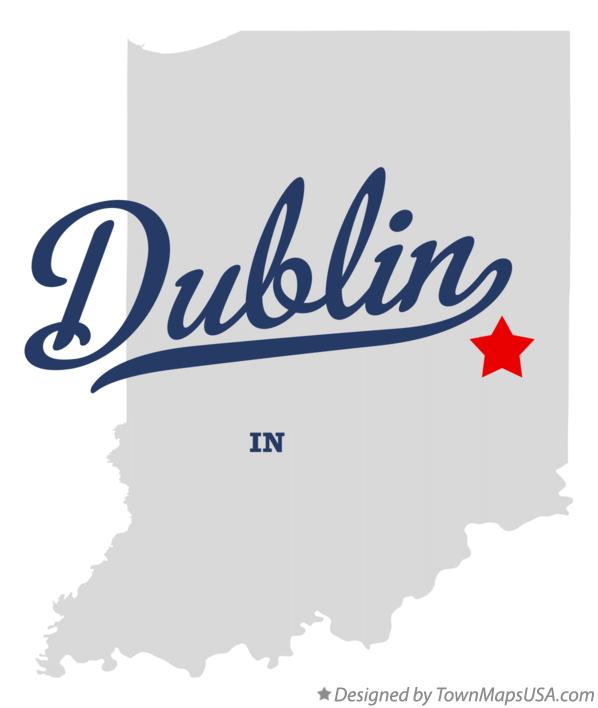 Kaart Dublin Indiana Map of Dublin, IN, Indiana