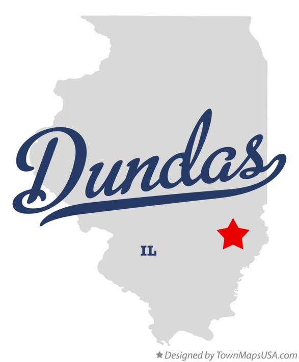 Map of Dundas, IL, Illinois