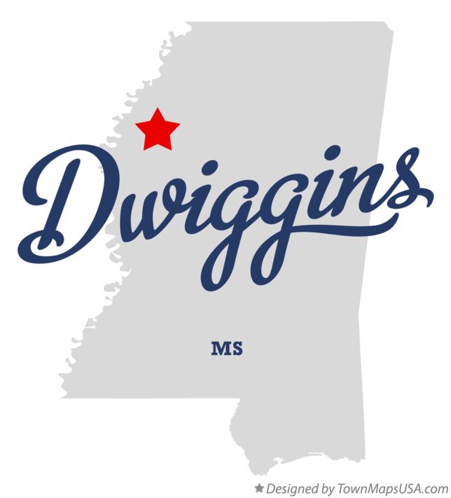 Map of Dwiggins, MS, Mississippi