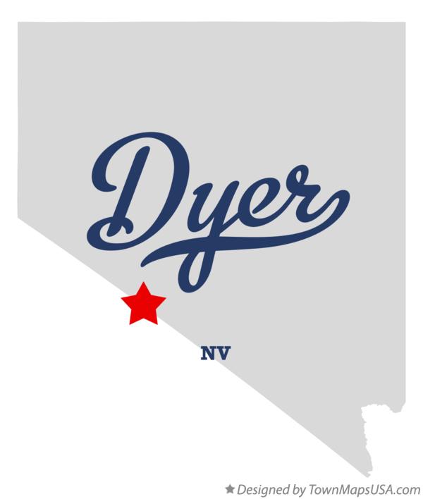 Map of Dyer, NV, Nevada