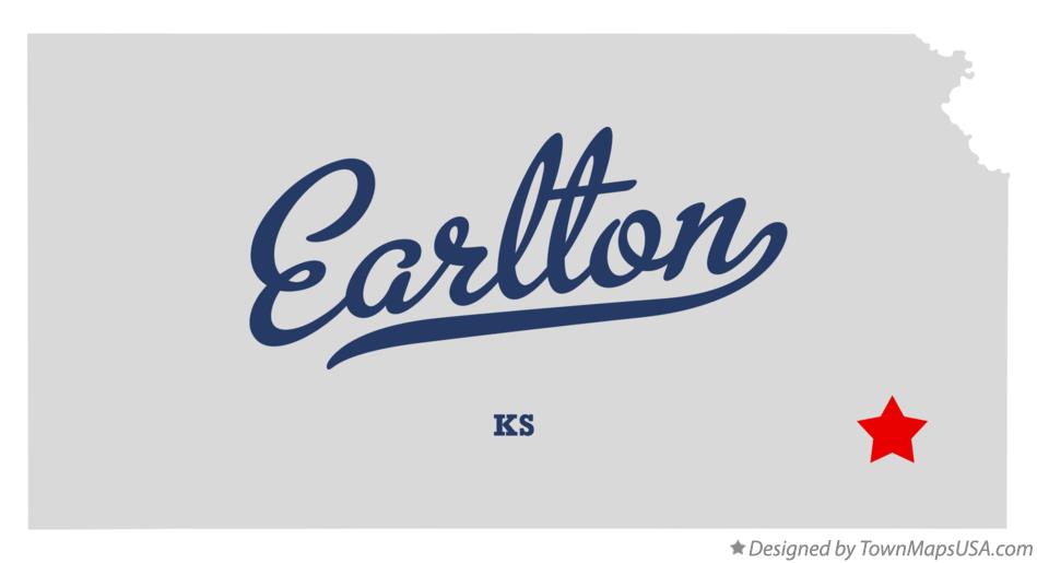 Map of Earlton, KS, Kansas