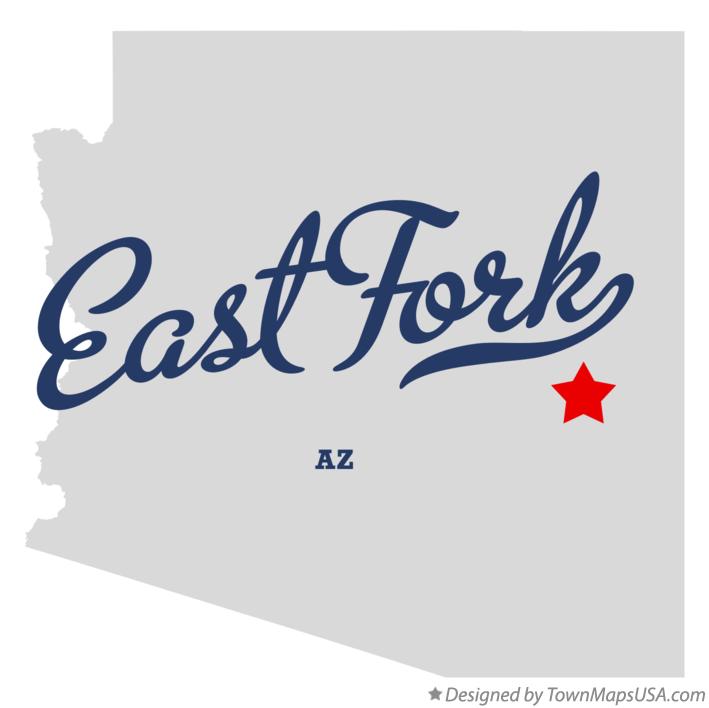 Map of East Fork, AZ, Arizona