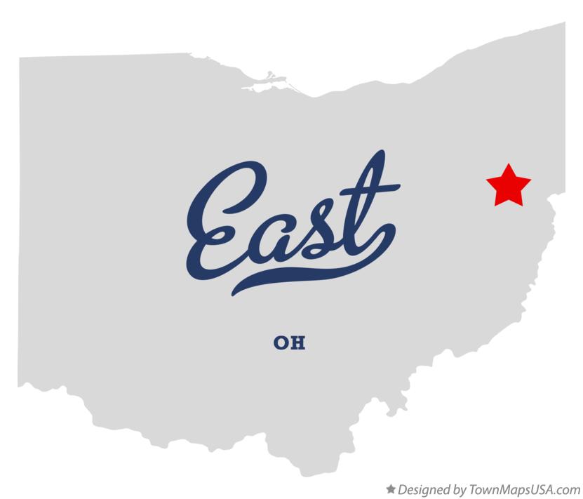 Map of East, OH, Ohio