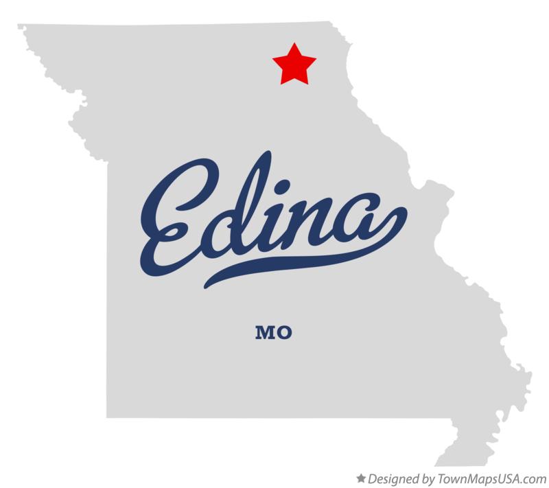 Map of Edina, MO, Missouri