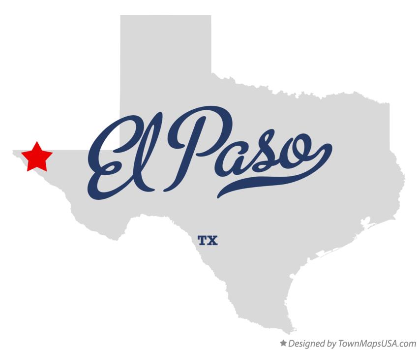 Map of El Paso, TX, Texas