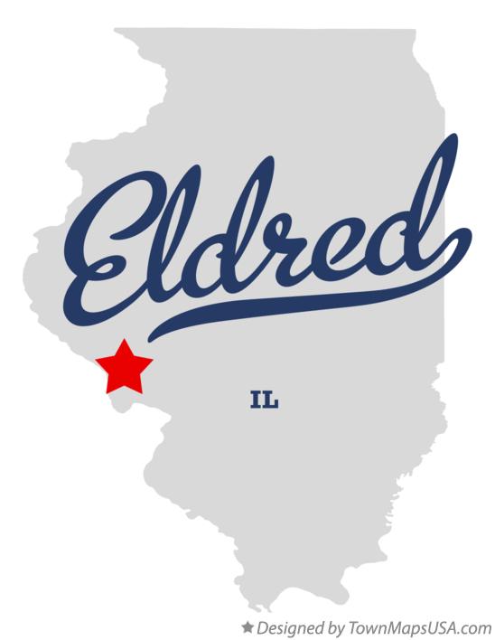 Map of Eldred, IL, Illinois