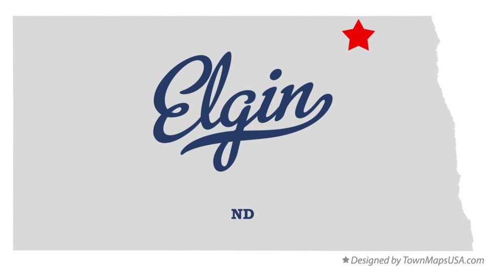 Map of Elgin, Cavalier County, ND, North Dakota