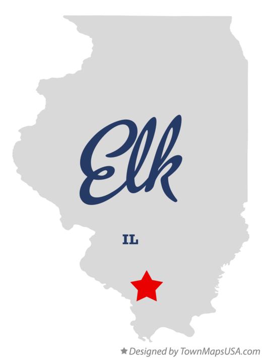 Map of Elk, IL, Illinois