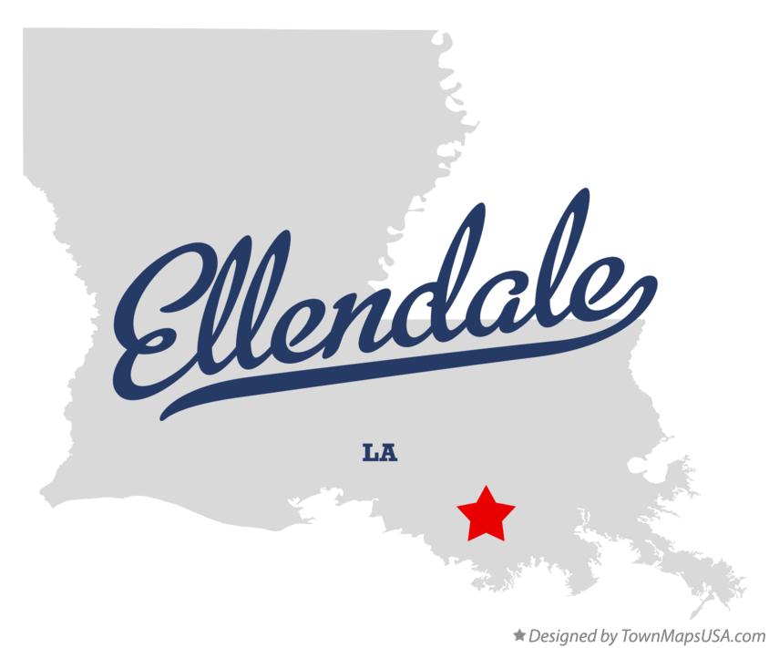 Map of Ellendale, LA, Louisiana