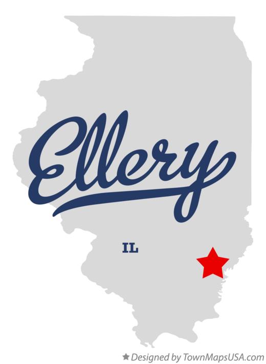 Map of Ellery, IL, Illinois