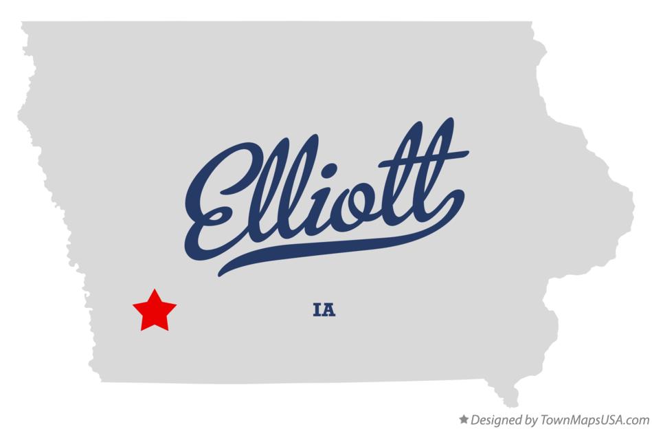 Map of Elliott, IA, Iowa