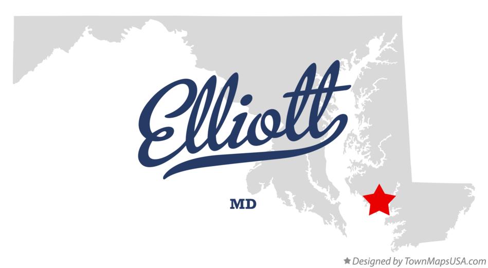 Map of Elliott, MD, Maryland
