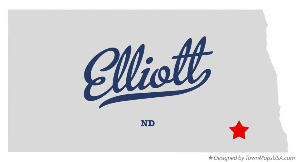 Map of Elliott, ND, North Dakota