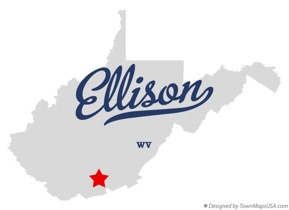 Map of Ellison, WV, West Virginia