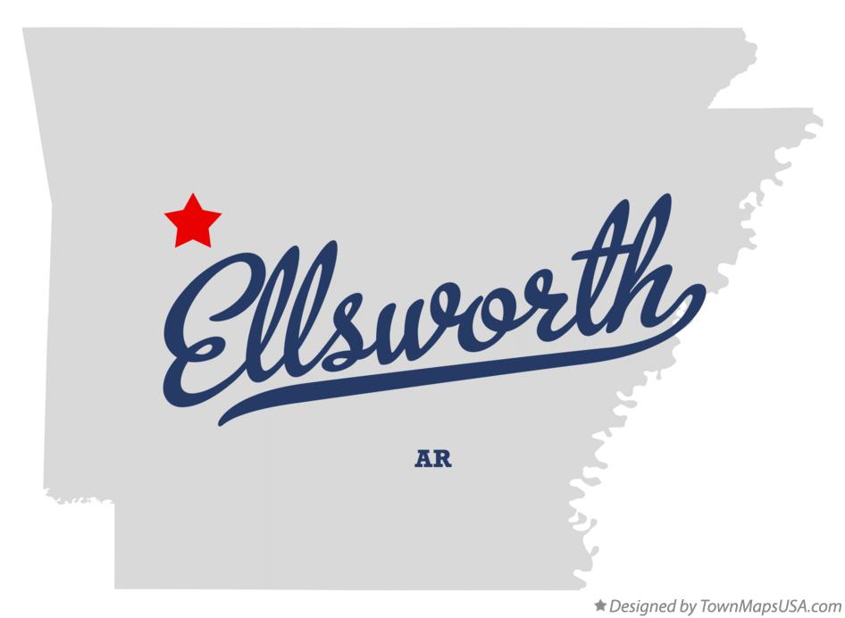 Map of Ellsworth, AR, Arkansas