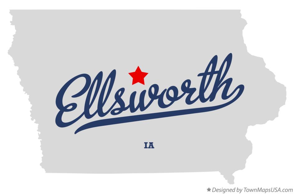 Map of Ellsworth, Hamilton County, IA, Iowa