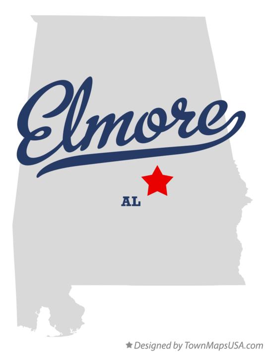 Map of Elmore, AL, Alabama