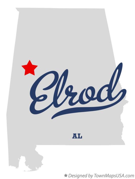 Map of Elrod, AL, Alabama