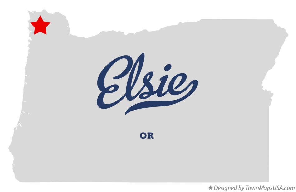 Map of Elsie, OR, Oregon