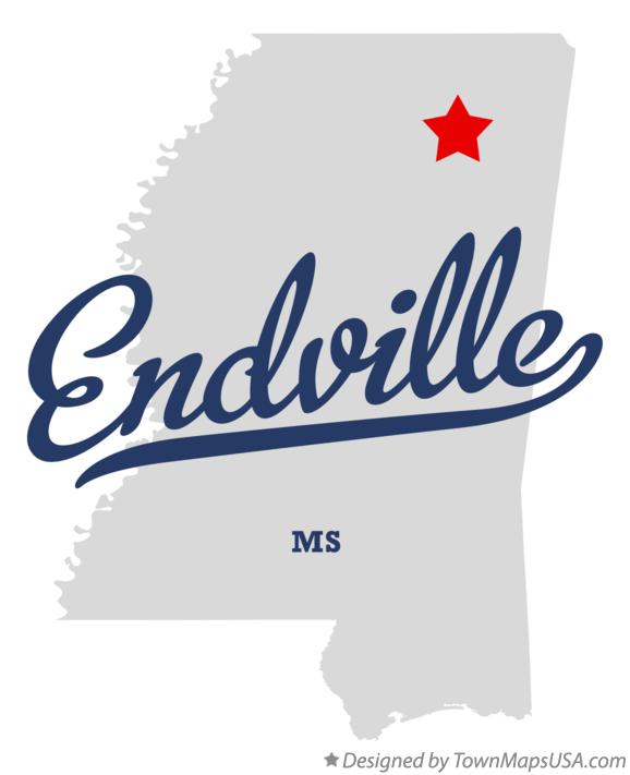 Map of Endville, MS, Mississippi