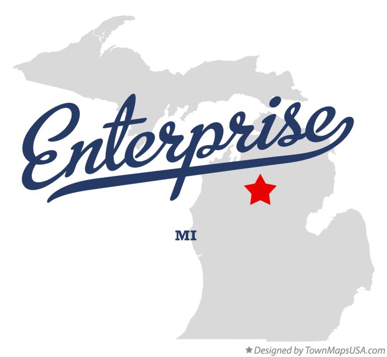 Map of Enterprise, MI, Michigan