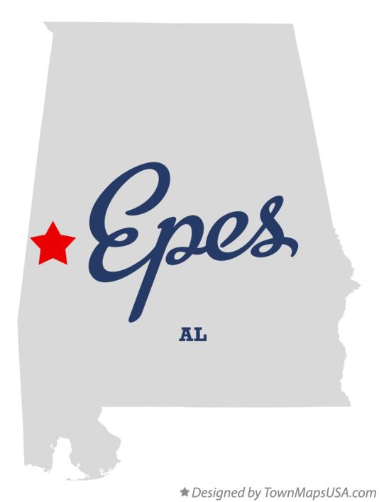 Map of Epes, AL, Alabama