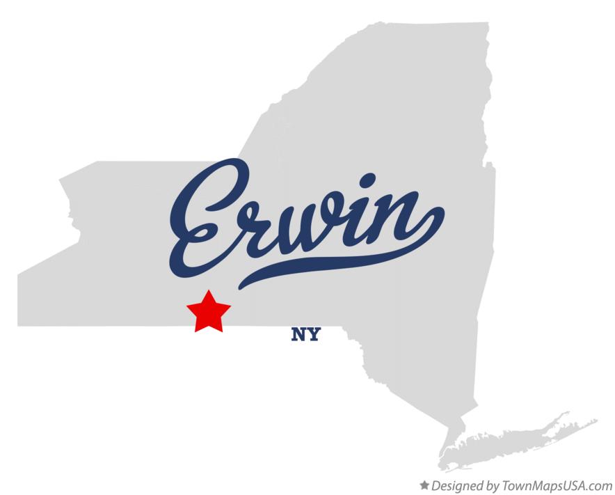 Map of Erwin, NY, New York