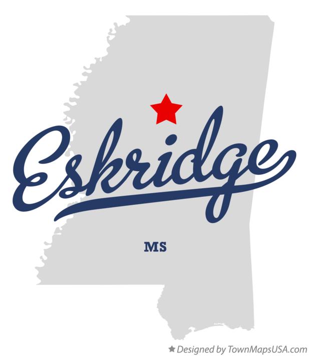 Map of Eskridge, MS, Mississippi