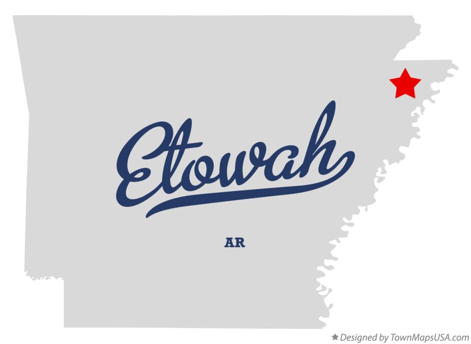Map of Etowah, AR, Arkansas