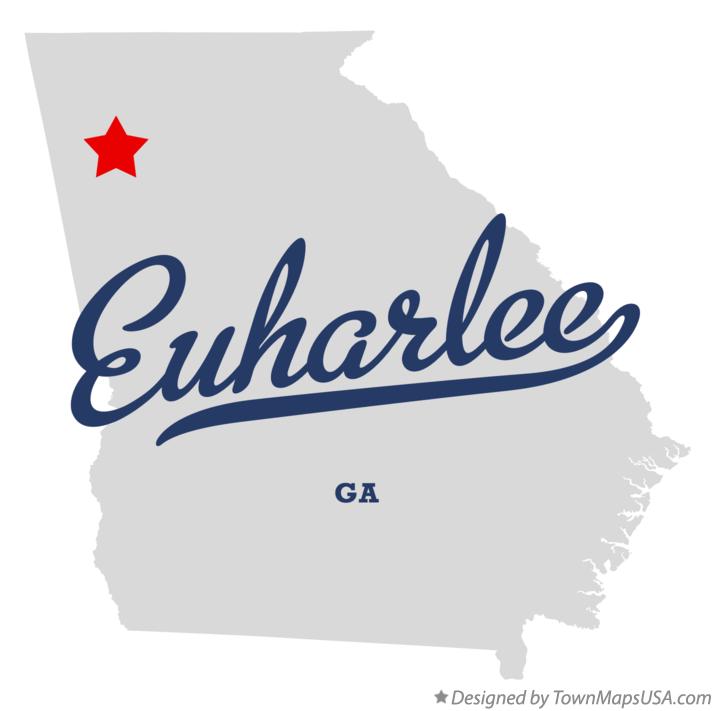 Map of Euharlee, GA,