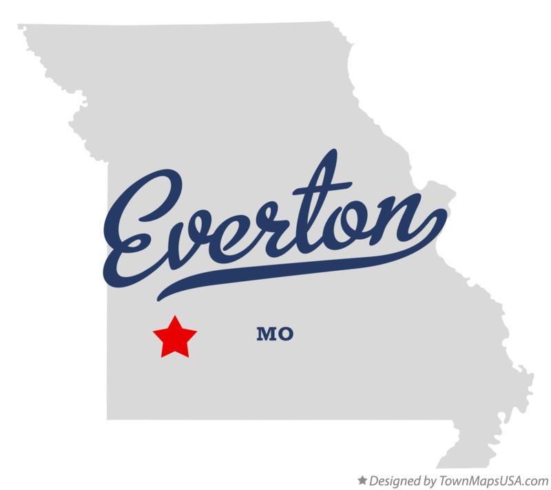 Map of Everton, MO, Missouri