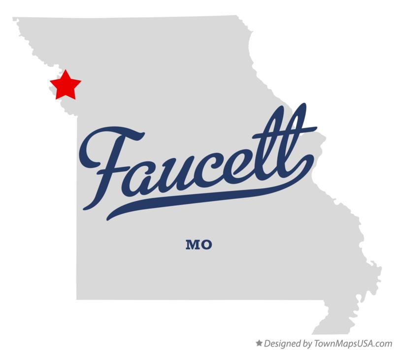 Map of Faucett, MO, Missouri
