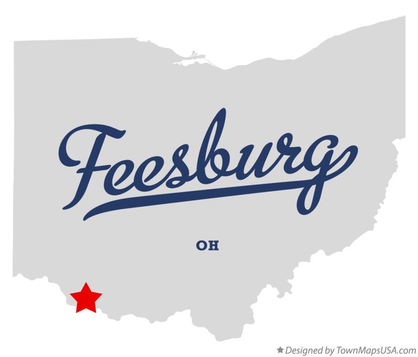 Map of Feesburg, OH, Ohio