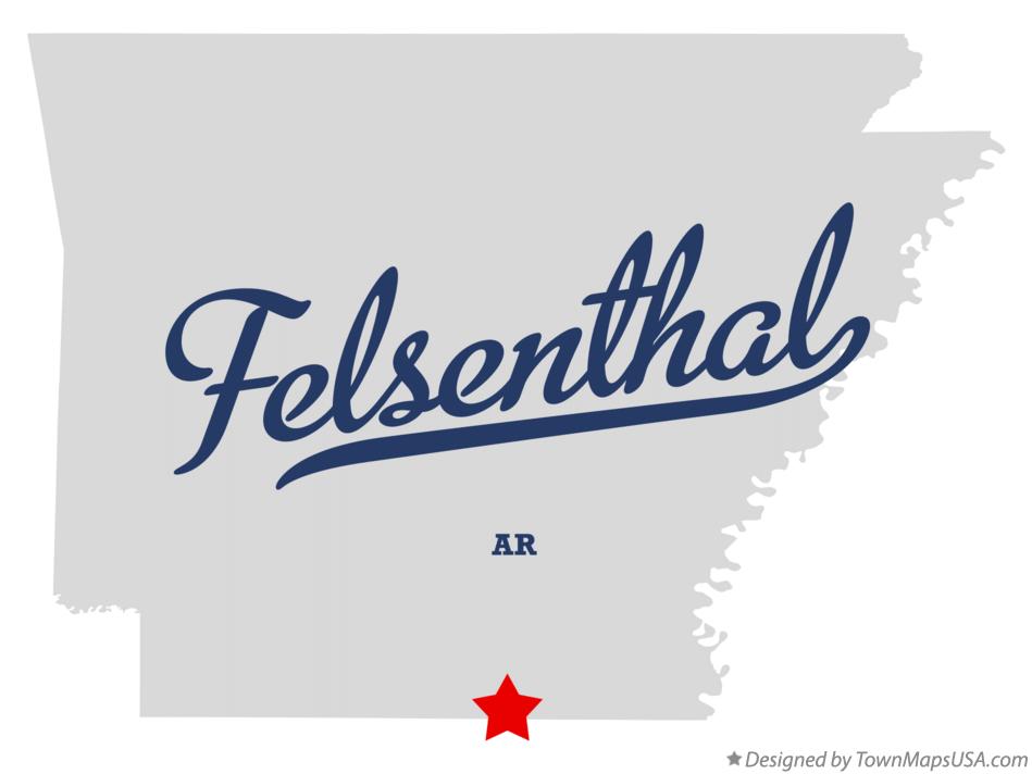 Map of Felsenthal, AR, Arkansas