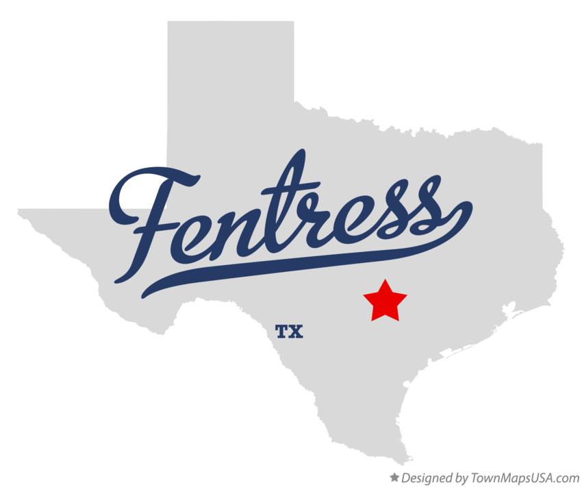 Map of Fentress, TX, Texas