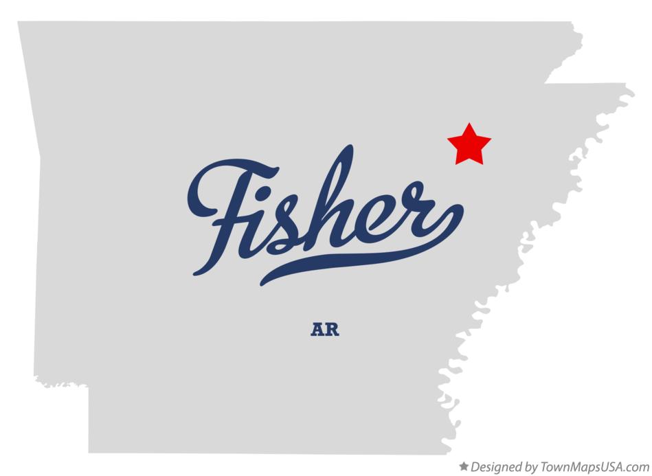 Map of Fisher, AR, Arkansas