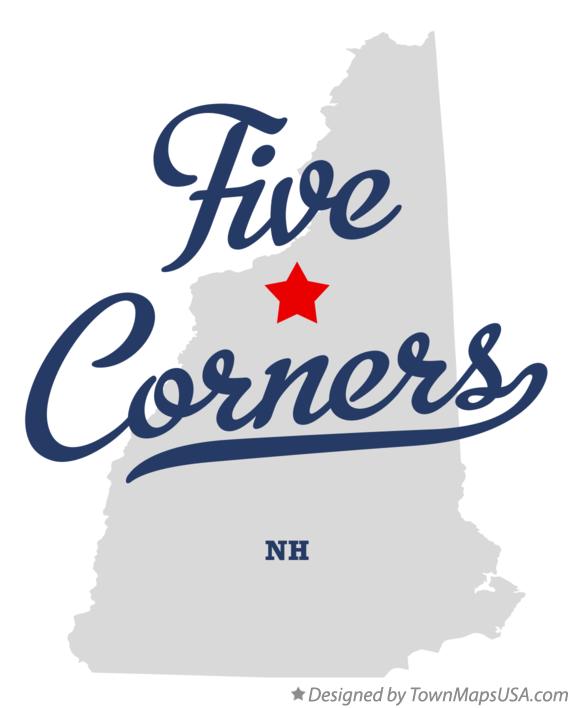 Map of Five Corners, NH, New Hampshire