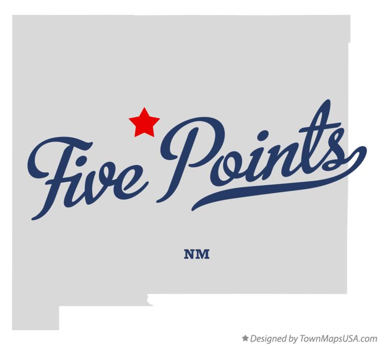 Map of Five Points, NM, New Mexico
