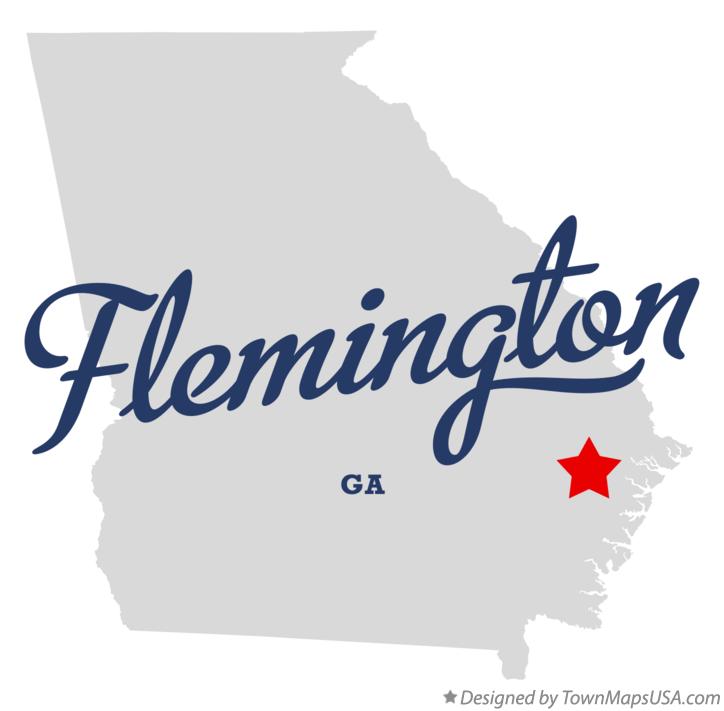 Map of Flemington, GA,