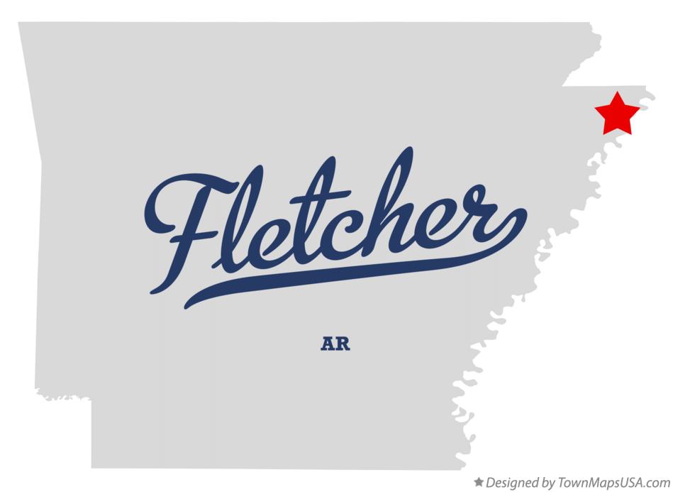 Map of Fletcher, Mississippi County, AR, Arkansas