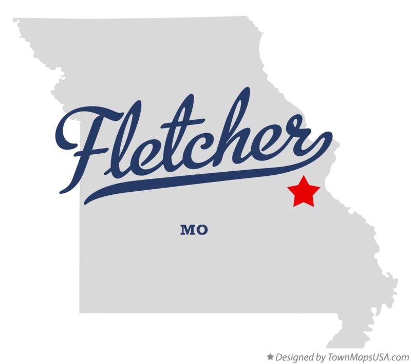 Map of Fletcher, MO, Missouri