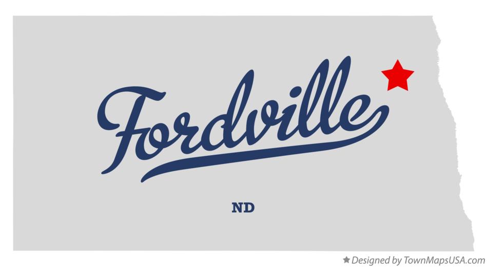 Map of Fordville, ND, North Dakota