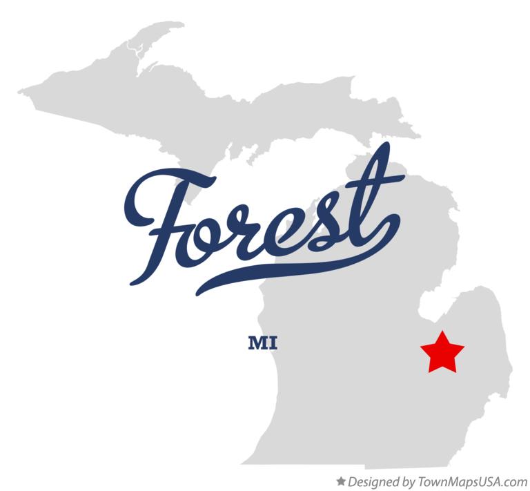 Map of Forest, Genesee County, MI, Michigan