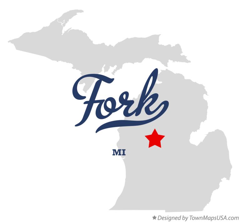 Map of Fork, MI, Michigan