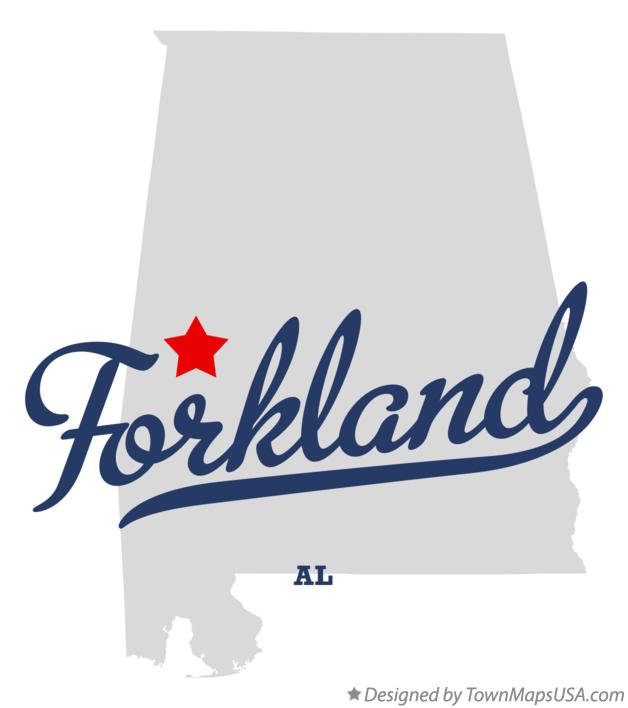Map of Forkland, AL, Alabama