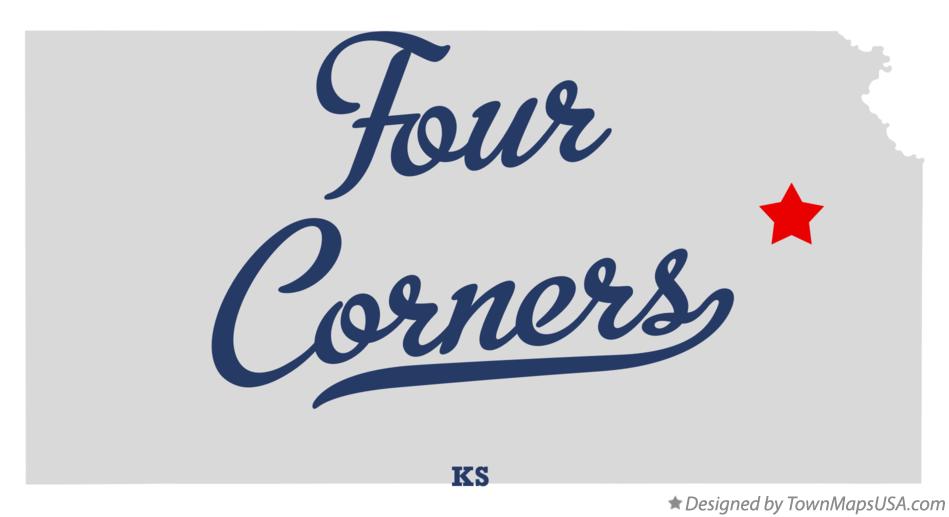 Map of Four Corners, KS, Kansas